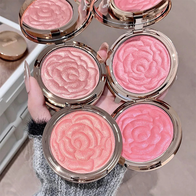 Rose Embossed 4-Shade Blush Palette | High Pigment Cheek Color Blush Palette QXL