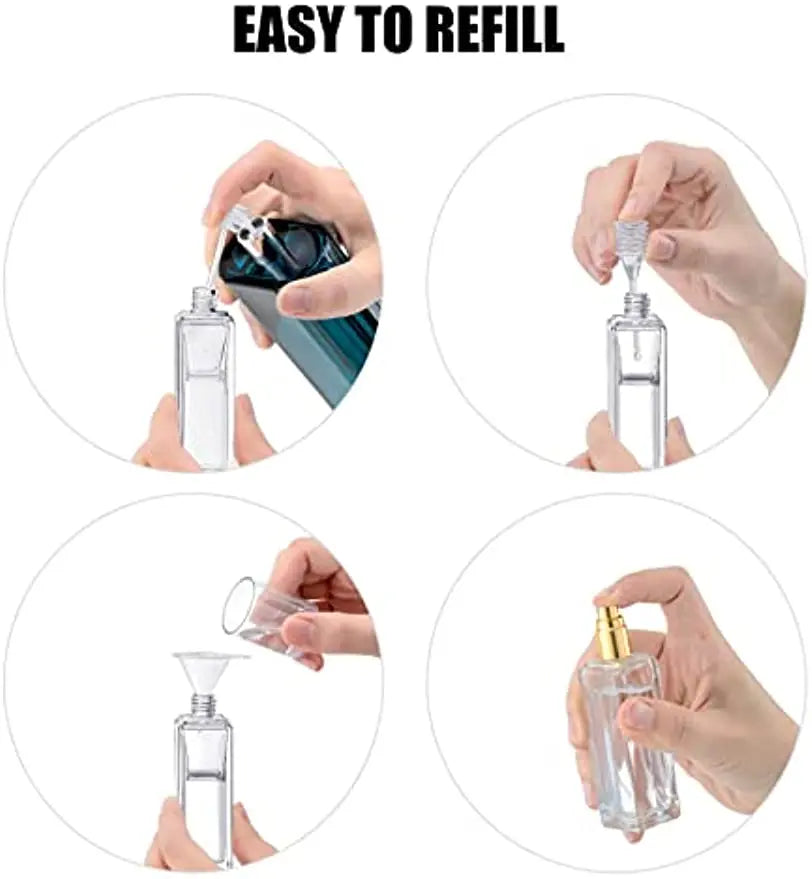 6-Pack 30ml Refillable Glass Perfume Atomizer Spray Bottles Perfume Atomizer Set QXL