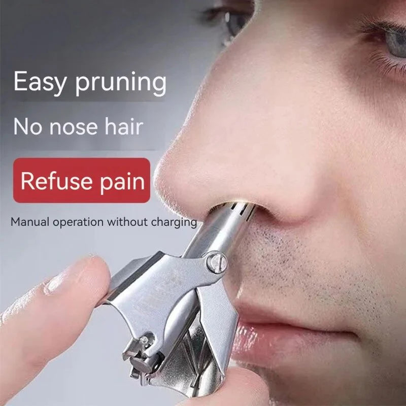 Manual Nose & Ear Hair Trimmer | Portable Stainless Steel Nose & Ear Trimmer QXL