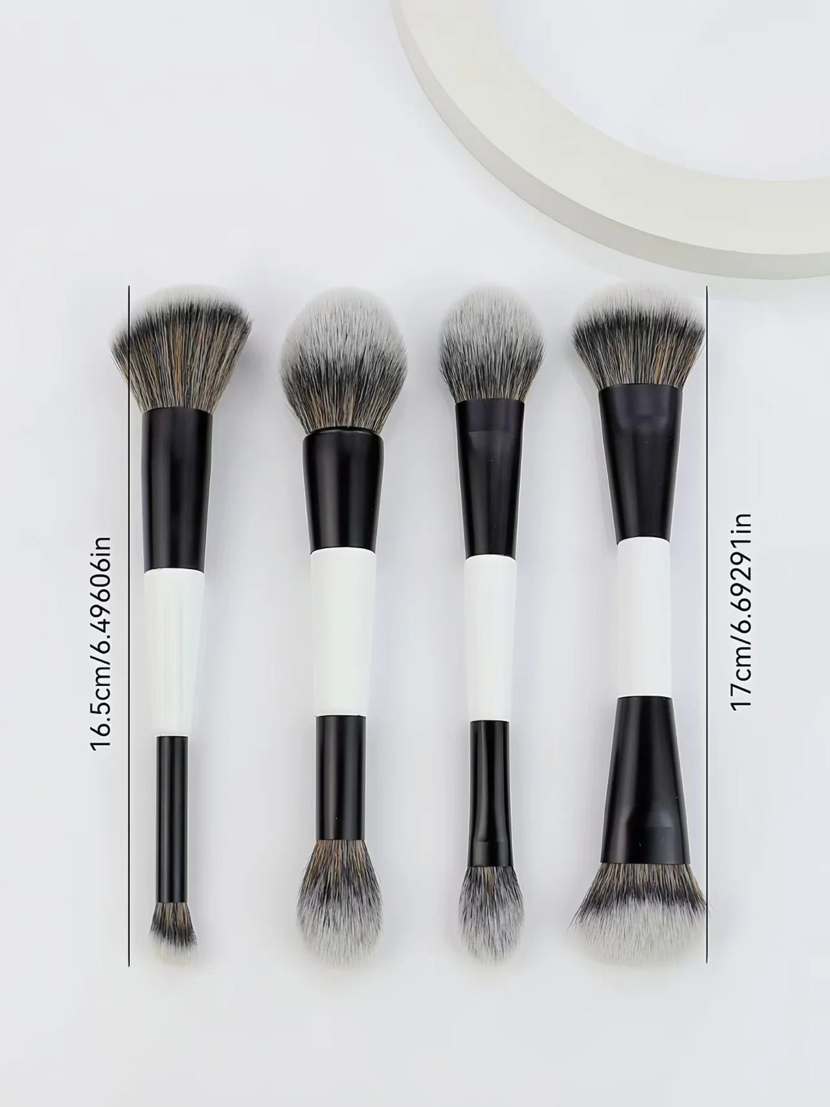 4 Double-Ended Makeup Brushes | 8-in-1 Blush & Foundation Set Makeup Brush Set QXL