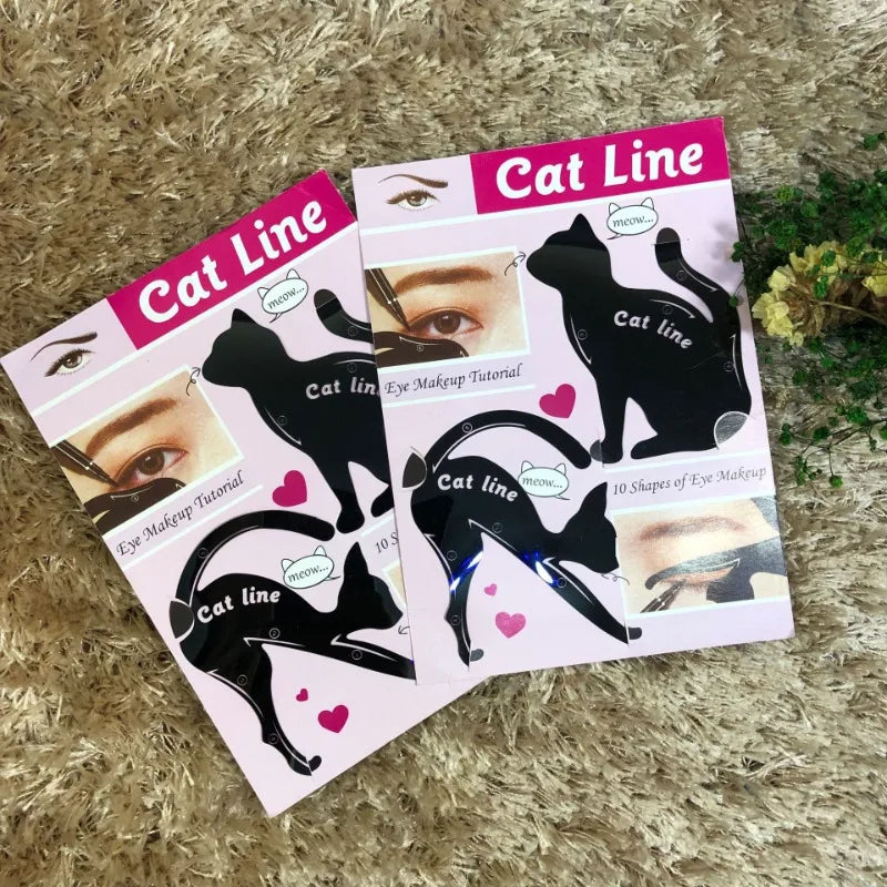 2-Pack Cat Eye Eyeliner Stencils | Winged Liner Template Eyeliner Stencil QXL