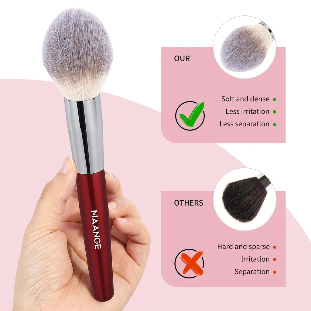 MAANGE 2-Pc Soft Synthetic Makeup Brush Set | Blush & Highlight Makeup Brush Set QXL