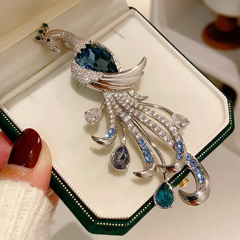 Peacock Rhinestone Brooch for Women | Elegant Fashion Pin Fashion Brooch QXL