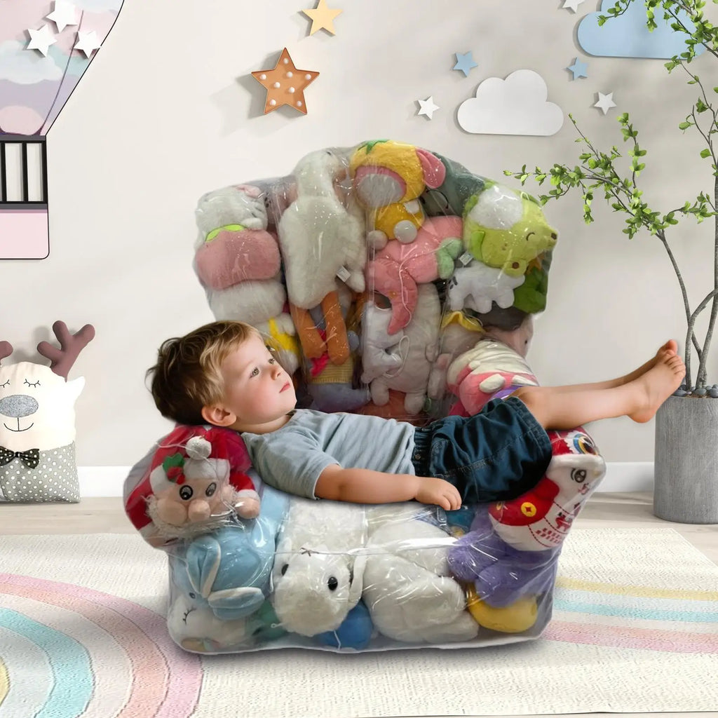 Clear Waterproof Bean Bag Toy Storage Bag with Zipper | PVC Toy Storage Bag QXL
