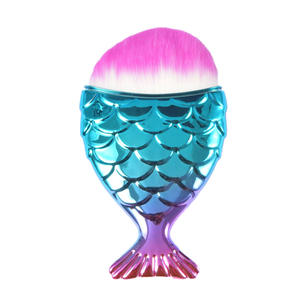 Mermaid Tail Nail Dust Brush | Soft Fishtail Manicure Tool Nail Dust Brush QXL