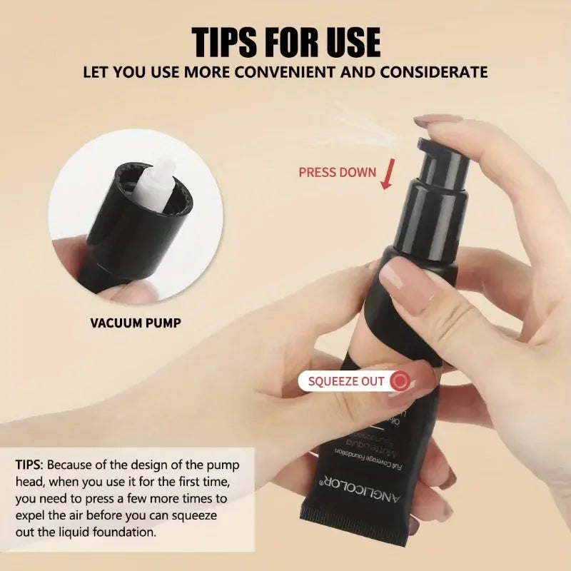 VERONNI 5-Shade Liquid Concealer & Foundation | Long-Lasting Liquid Concealer Foundation QXL
