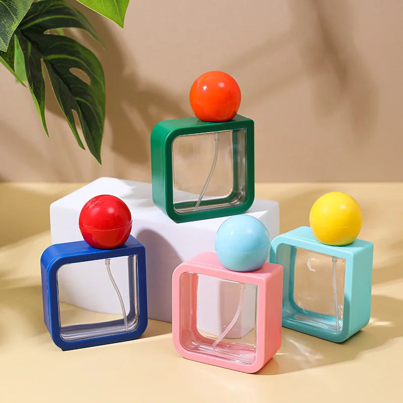 40ml Refillable Square Perfume Atomizer | Colorful Spray Bottle Perfume Atomizer QXL Dark blue Plastic