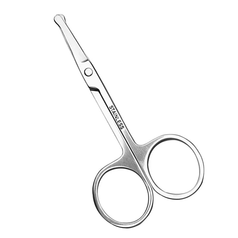 Stainless Steel Eyebrow & Nose Hair Scissors – Safety Round Tip Grooming Scissors QXL Default Title