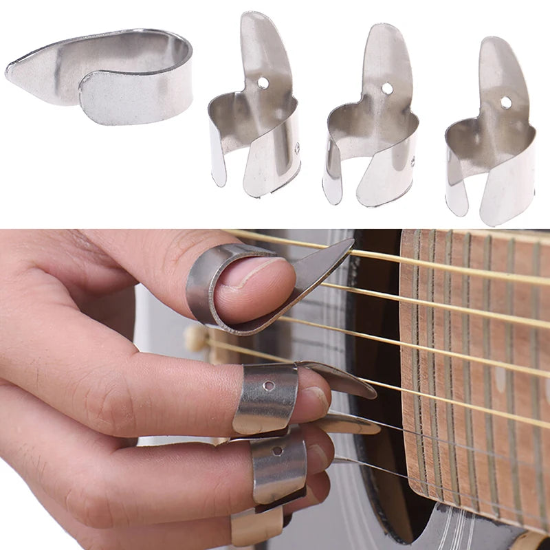 4-Pack Metal Finger Picks & Thumb Picks for Guitar | Plectrum Set Guitar Finger Picks QXL