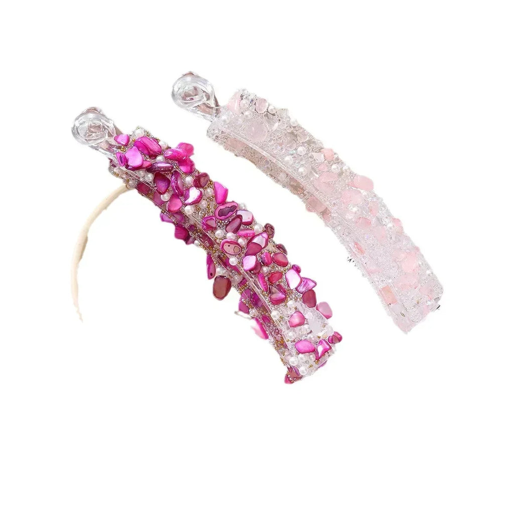 Rhinestone Banana Hair Clips – Pearl Claw Clamp Barrettes Banana Claw Hair Clip QXL
