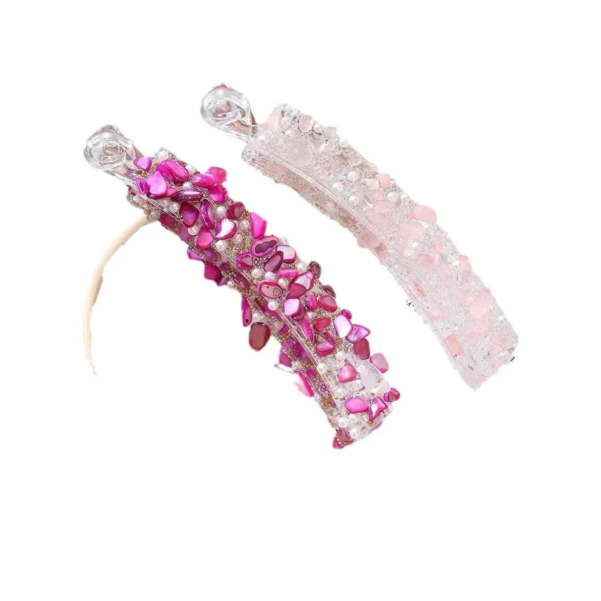 Rhinestone Banana Hair Clips – Pearl Claw Clamp Barrettes Banana Claw Hair Clip QXL