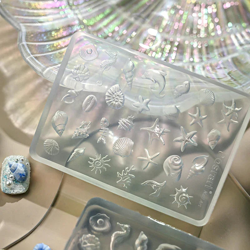 Ocean 3D Silicone Nail Art Mold | Shell, Starfish & Lace Nail Art Mold QXL