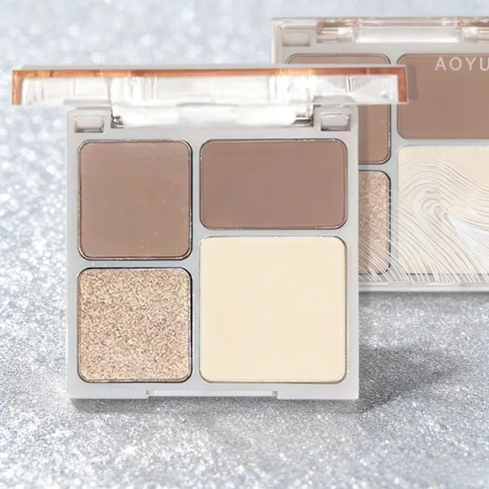 4-Color Highlighter & Contour Palette | 3D Matte Face Sculpting Highlighter Contour Palette QXL