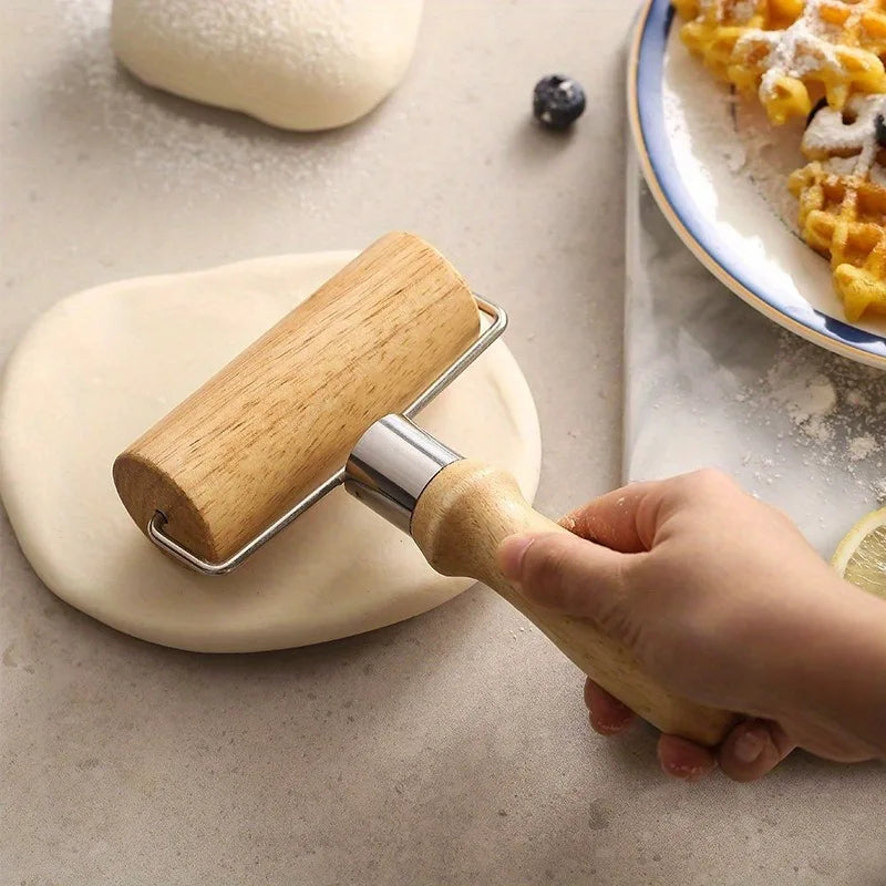 Wooden Rolling Pin for Baking | Thick Handle Dough Roller Wooden Rolling Pin QXL