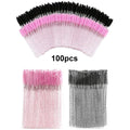 100-Pack Disposable Eyelash Spoolies & Mascara Wand Brushes Disposable Lash Spoolies QXL M93crystalPinkBlack