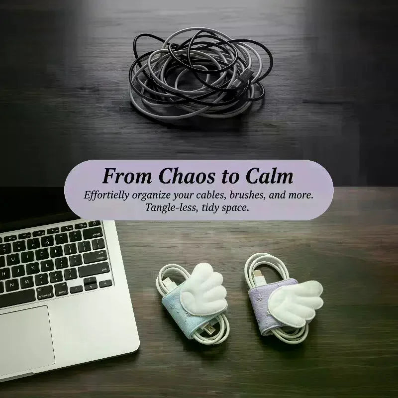 Angel Wing Fabric Cable Storage Clip | Cord Organizer Cable Storage Clip QXL