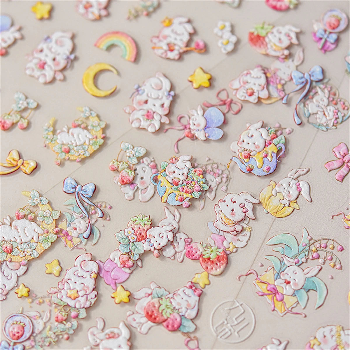5D Kawaii Pink Rabbit Nail Art Stickers | Self-Adhesive Decals Nail Art Stickers QXL