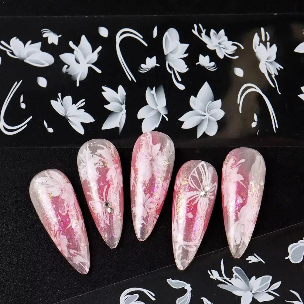 10-Pack Pink Plaid Nail Art Transfer Foils | DIY Manicure Decals Nail Transfer Foils QXL