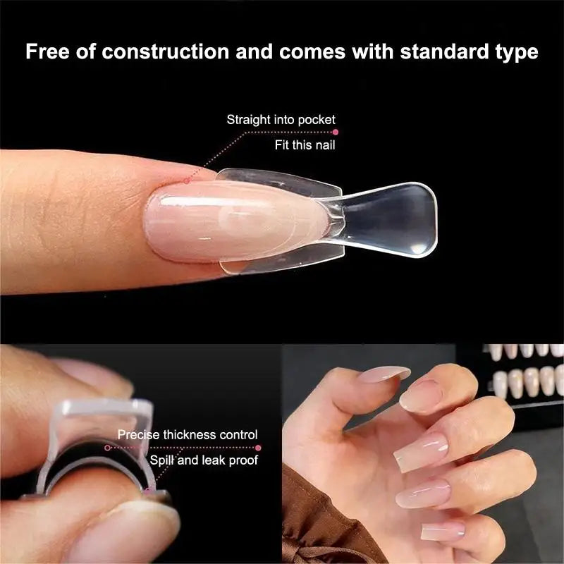 60-Pc Dual Nail Forms | Sandwich Mold for Gel & Acrylic Dual Nail Forms QXL