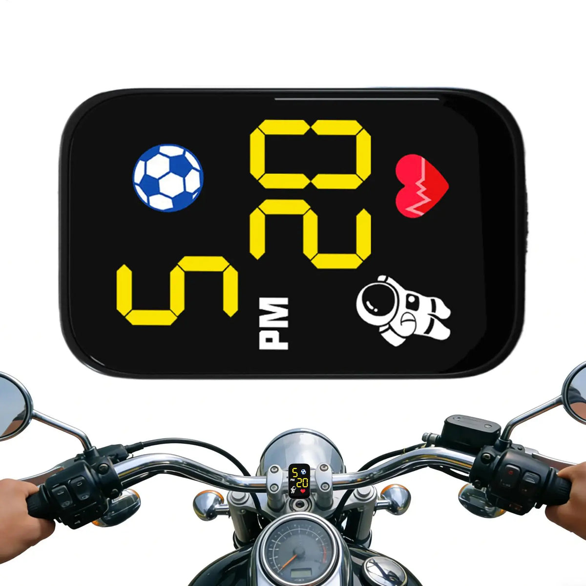 Waterproof Mini Motorcycle Dashboard Clock with LED Light Motorcycle Dashboard Clock QXL