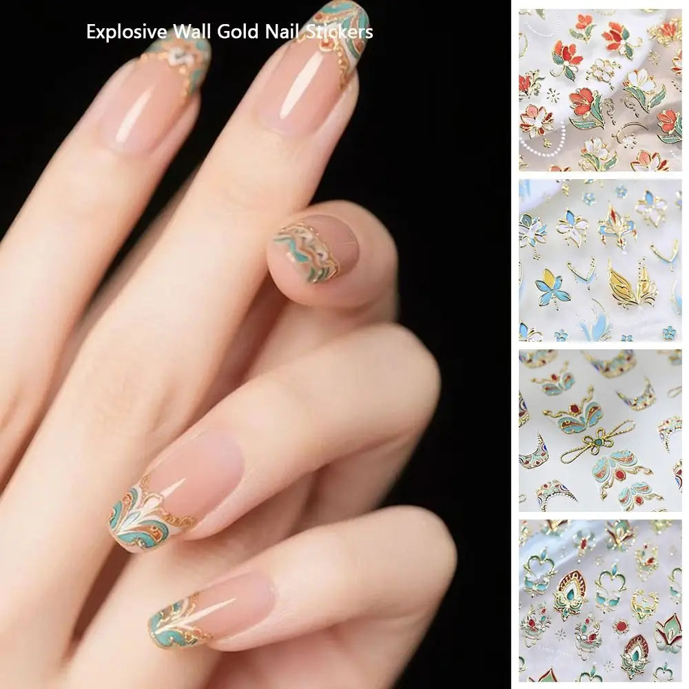 5D Baroque Gemstone Nail Stickers | Luxury Palace Nail Decals Nail Art Stickers QXL
