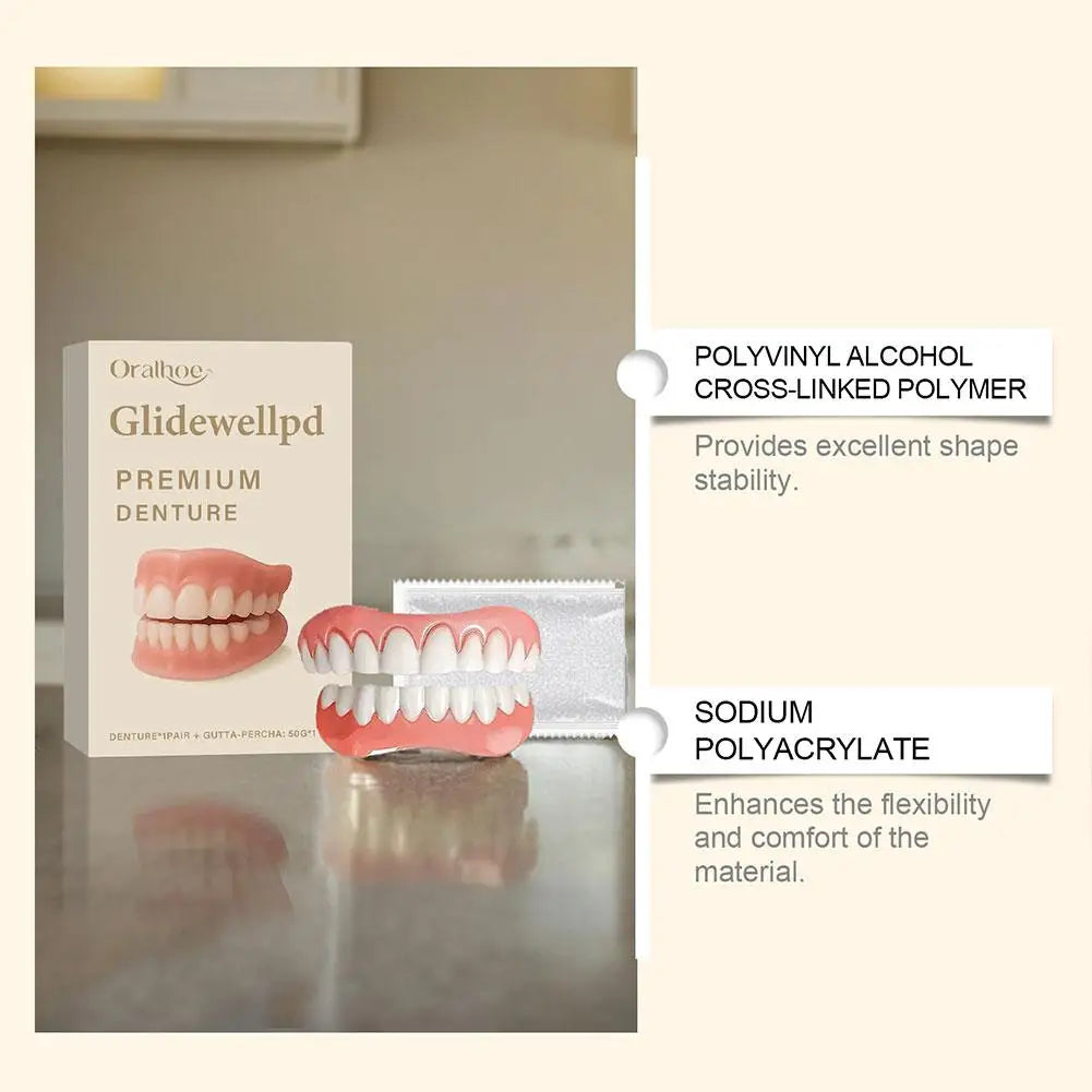 Reusable Silicone Denture Cover | Cosmetic Teeth Veneers Silicone Denture Cover QXL