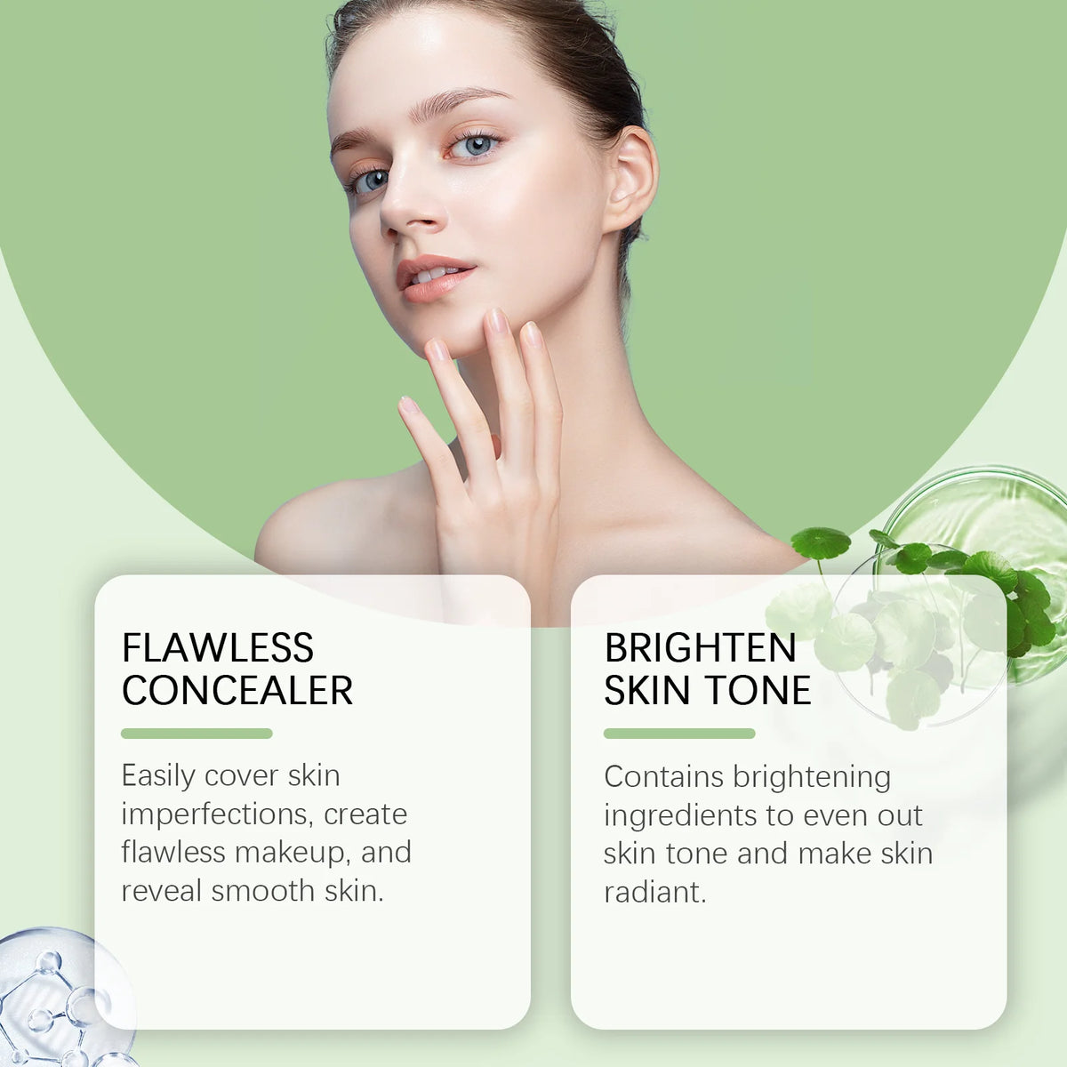 Eelhope Centella Asiatica CC Cream – Brightening Concealer CC Cream Foundation QXL
