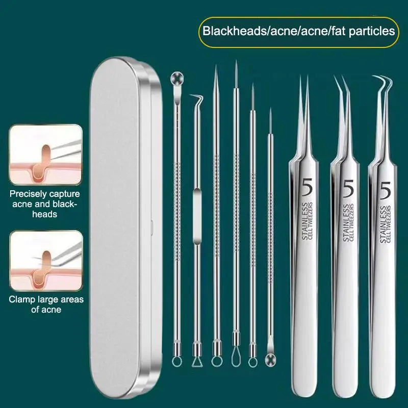 BIOAOUA 7/8-Pc Blackhead Extraction Tool Kit – Stainless Steel Blackhead Extraction Kit QXL