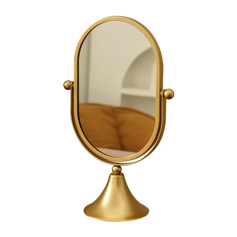 Retro Wrought Iron Standing Vanity Mirror | Minimalist Desk Standing Vanity Mirror QXL