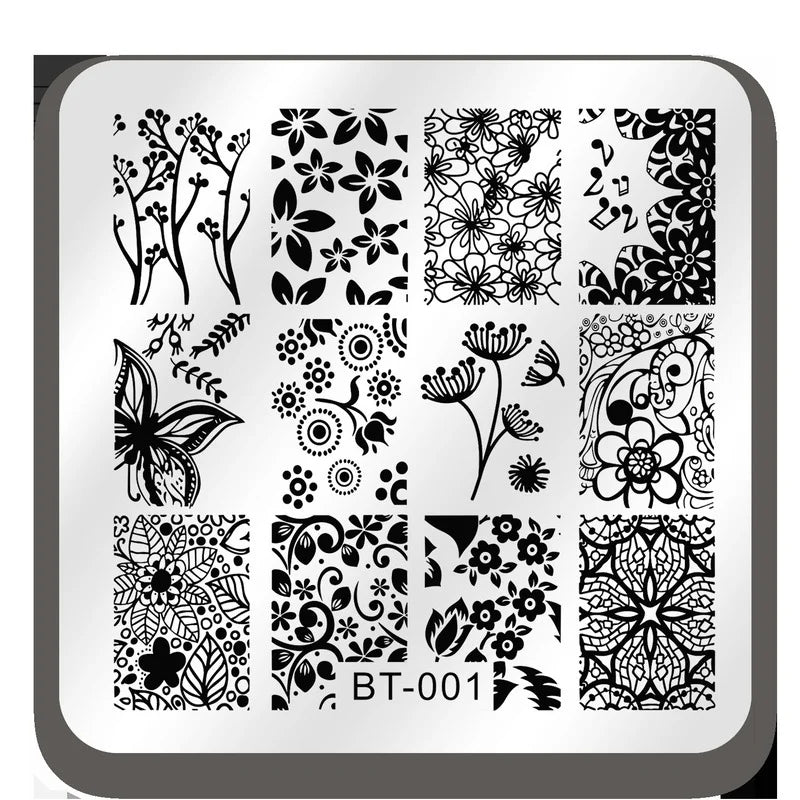Nail Stamping Plates – Marble, Leaves & Animals Series Nail Stamping Plate QXL