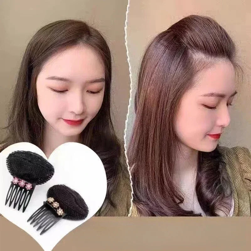 Rhinestone Hair Pad Sponge Clip | Volume Bun Bump for Women Hair Volume Clip QXL