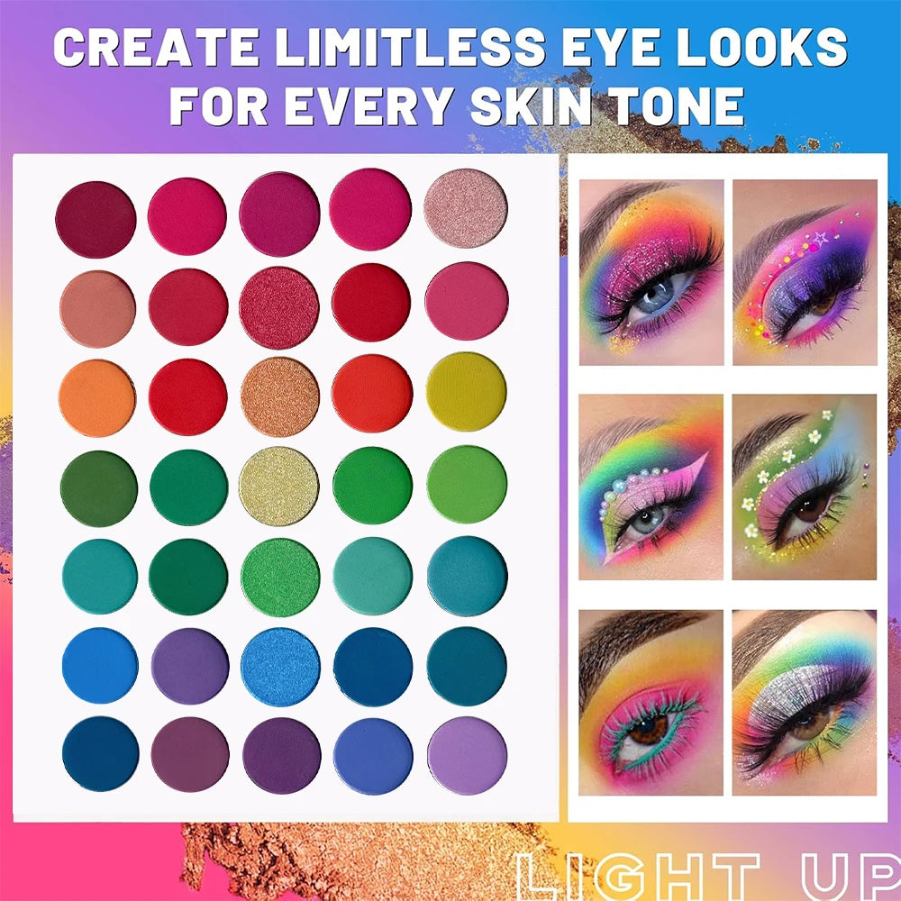 VERONNI 65-Color Eyeshadow Palette – Shimmer, Matte & Glitter Eyeshadow Palette QXL