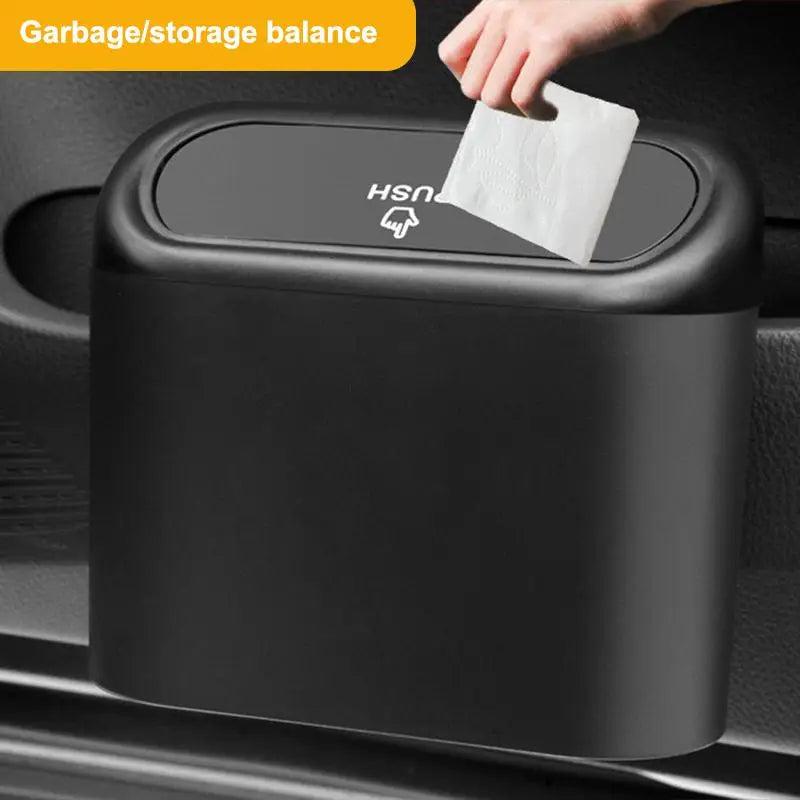 Car Trash Can with Lid – Portable Leak-Proof Vehicle Bin Car Trash Can QXL