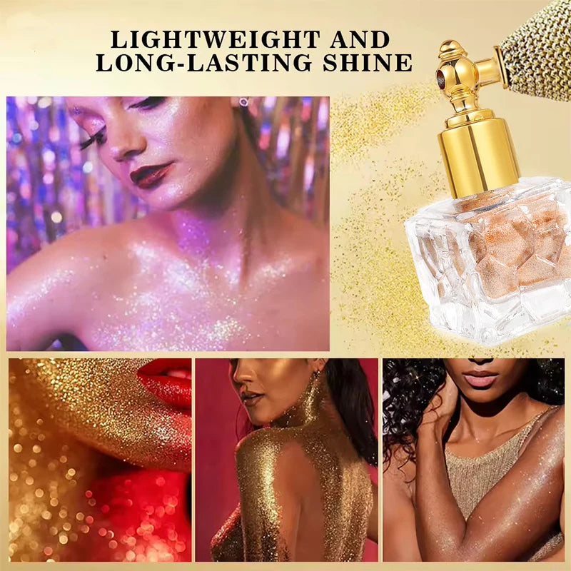 Air Pump Holographic Glitter Spray Powder | Hair Body & Face Body Glitter Spray QXL