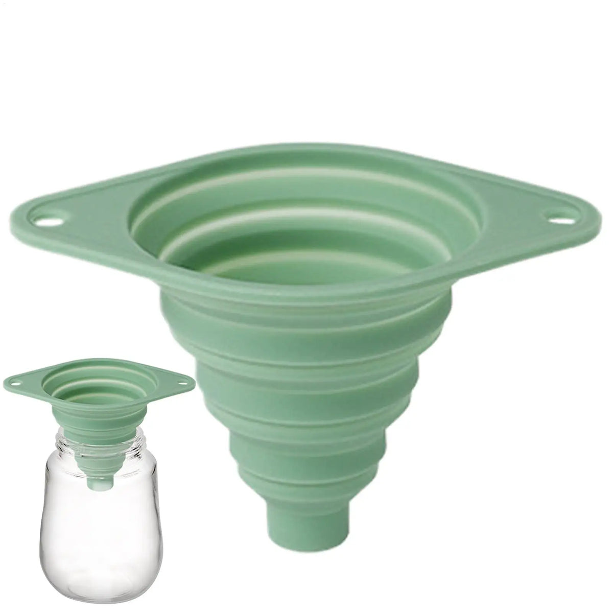 Collapsible Silicone Kitchen Funnel | Liquid & Powder Transfer Silicone Kitchen Funnel QXL
