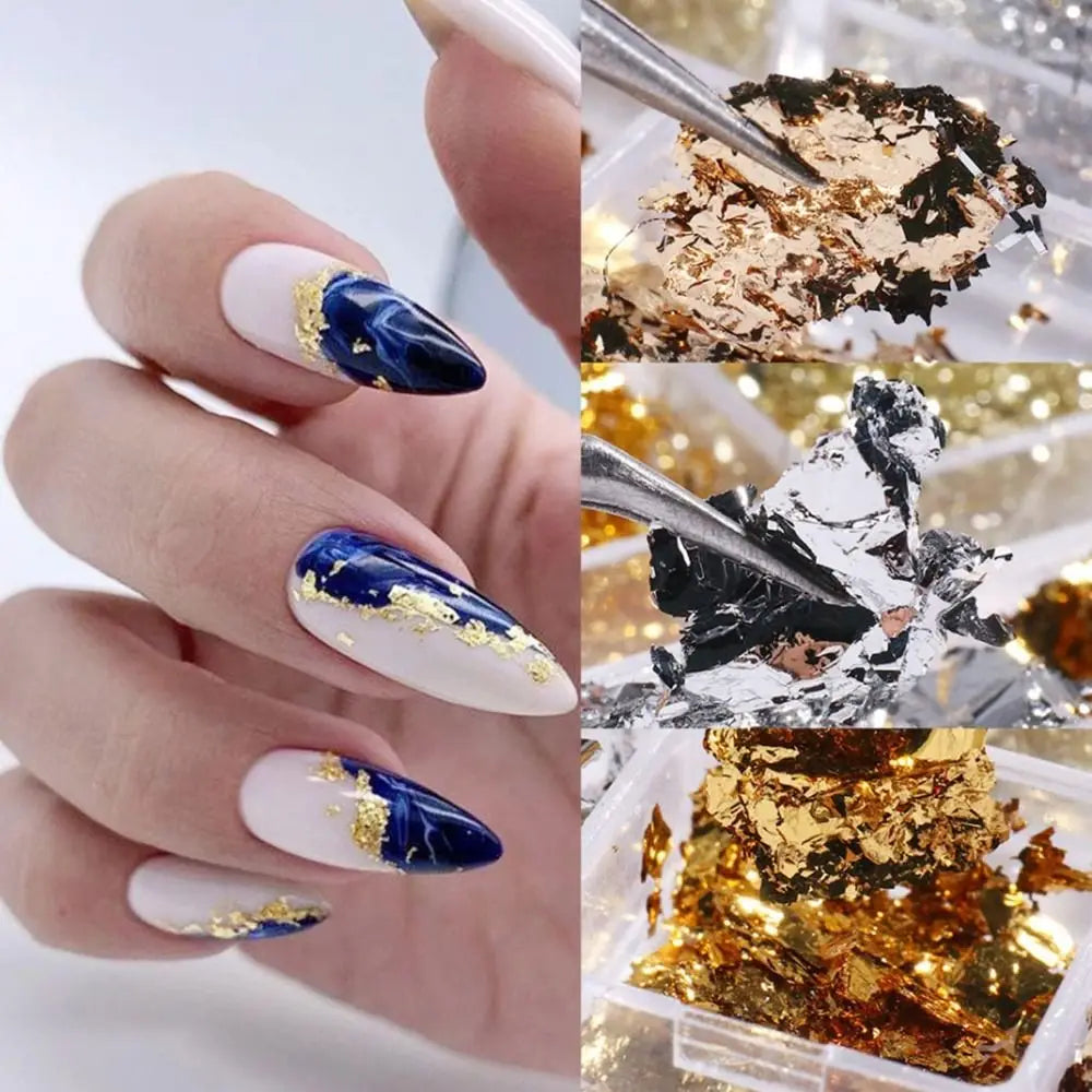 Holographic Nail Glitter Foils | 3D Sequin Nail Art Charms Nail Glitter Foils QXL
