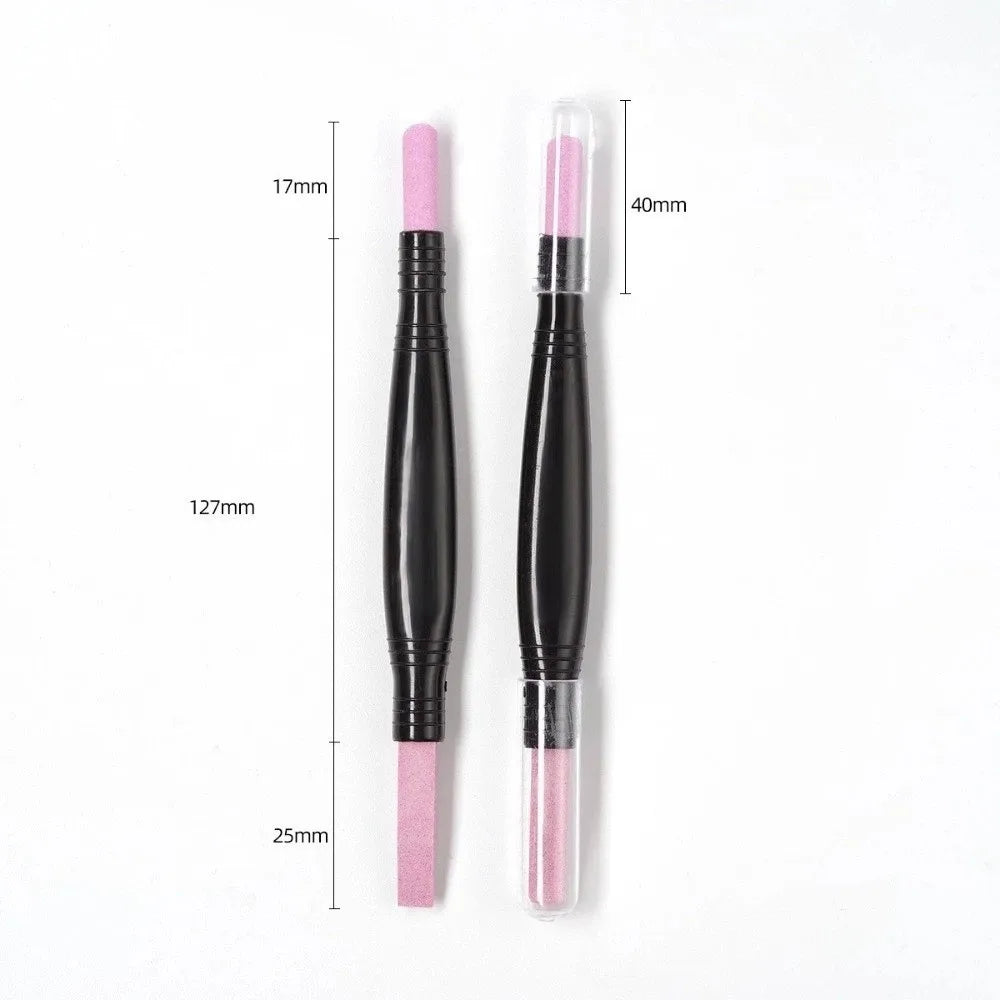 Dual-Ended Quartz Scrub Stick | Nail Pusher & Cuticle Pen Cuticle Trimmer Pen QXL