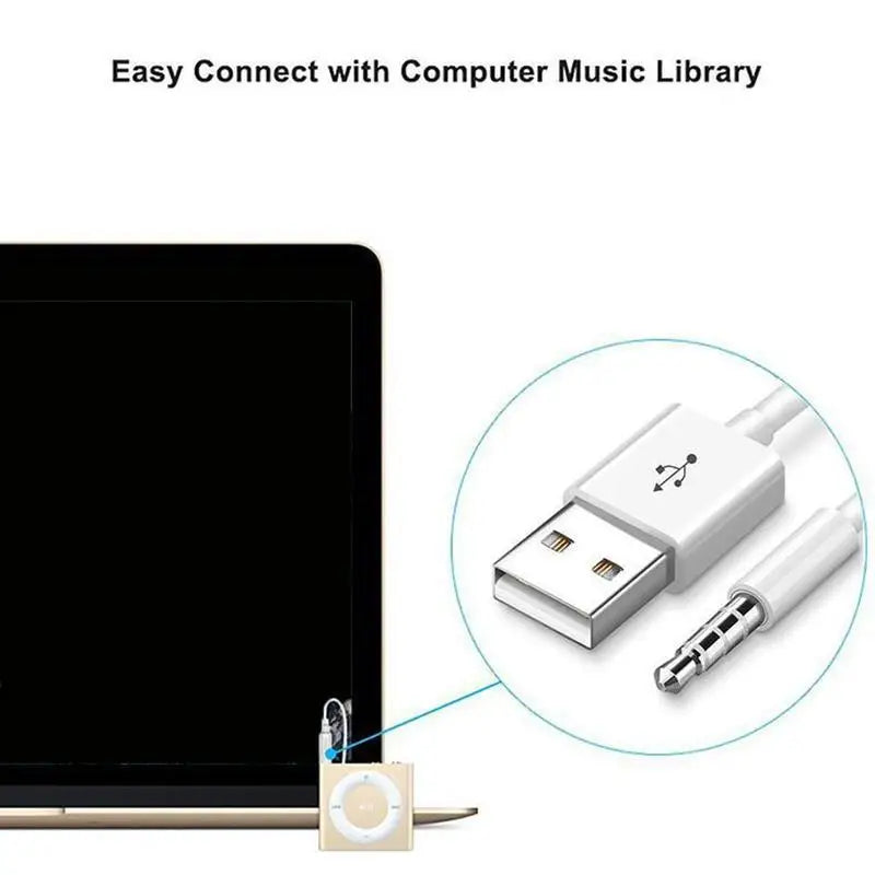USB Cable for iPod Shuffle 1–7 Gen | Charge & Sync 3.5mm USB Sync Cable QXL