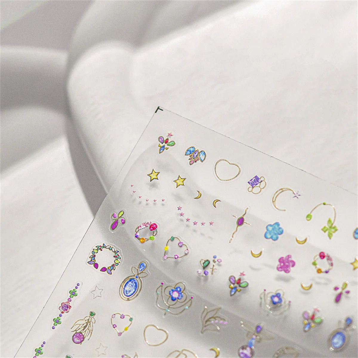 5D Bronzing Kawaii Nail Art Stickers | Gold Relief Decals Nail Art Stickers QXL