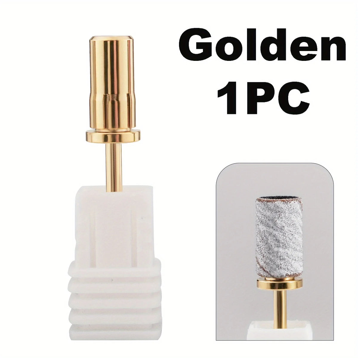 Titanium Nail Drill Mandrel Bit | Dead Skin Sanding Tool Nail Drill Mandrel Bit QXL Golden