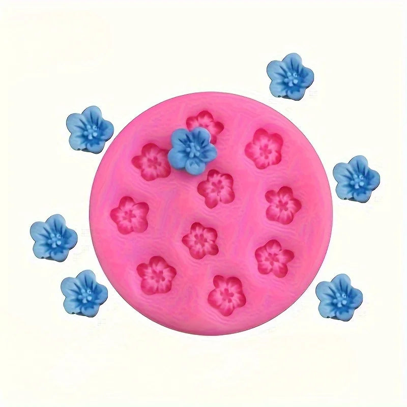 2-Pack Mini Peach Blossom Silicone Mold | Fondant & Cake DIY Silicone Craft Mold QXL