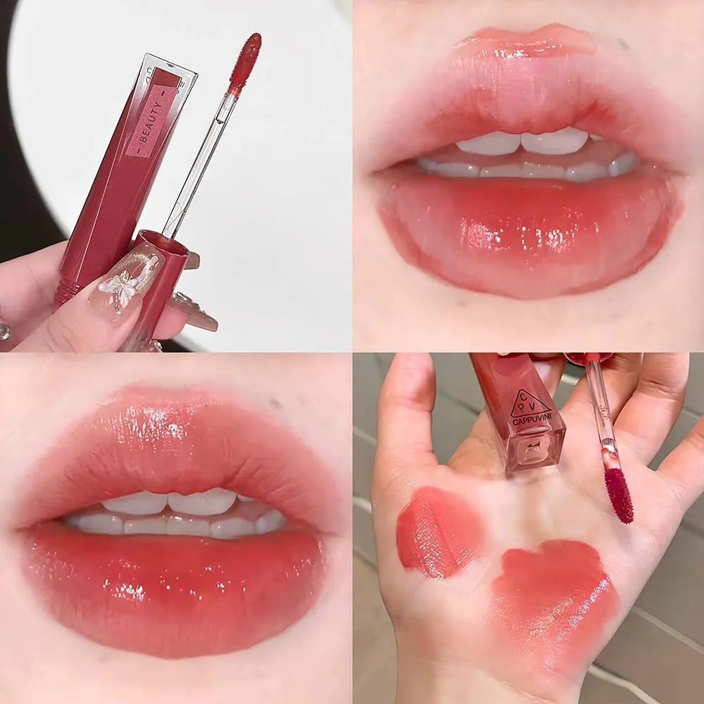 Nude Shimmer Mirror Lip Gloss | Hydrating Jelly Glaze Mirror Lip Gloss QXL 02