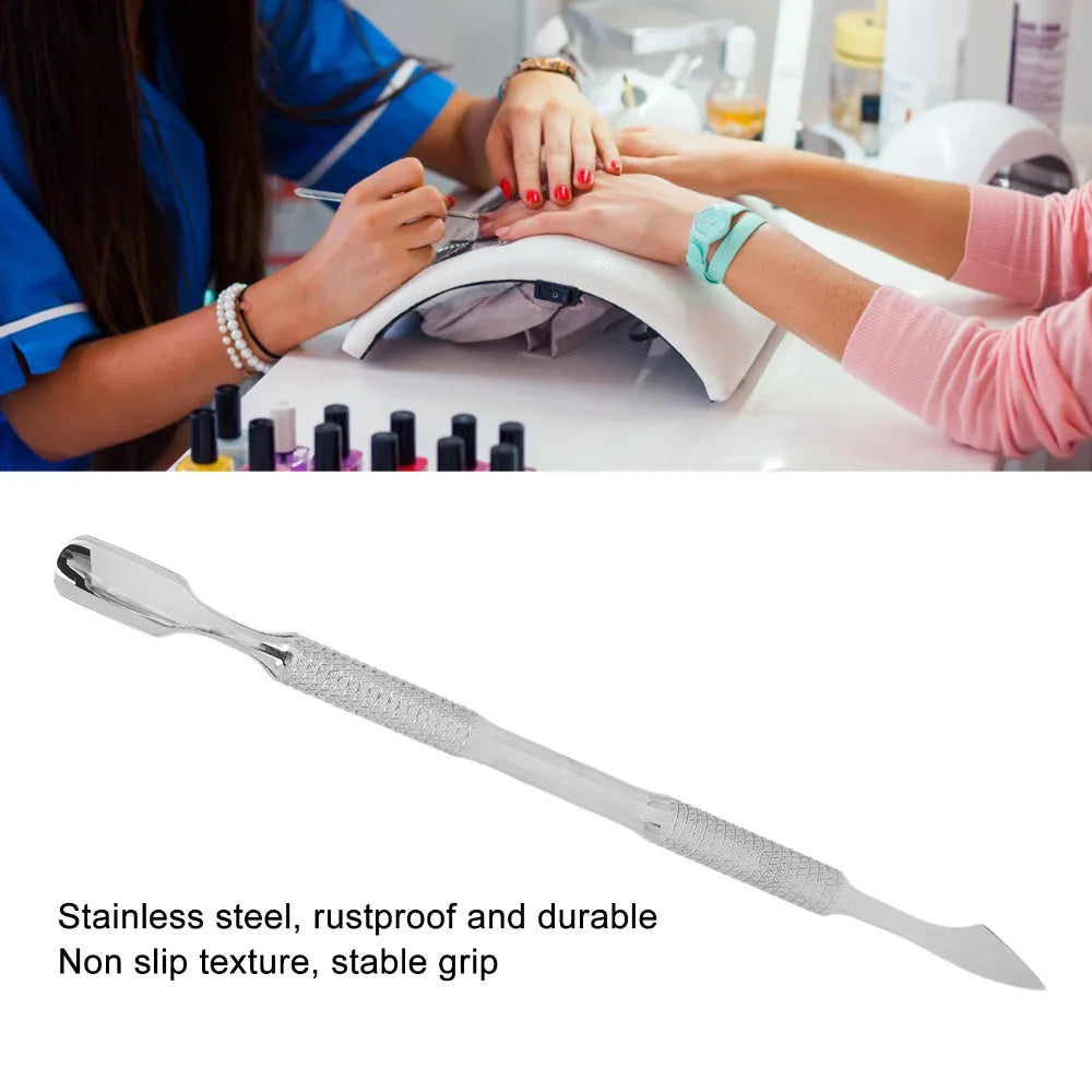 Double-Ended Stainless Steel Nail Pusher & Polish Remover Nail Cuticle Tool QXL