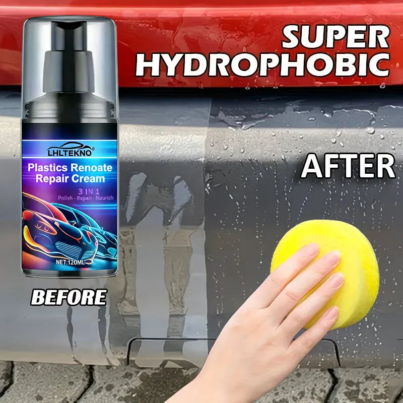 3-in-1 Auto Plastic Restorer Cream | Polish & Restore Trim Auto Plastic Restorer QXL