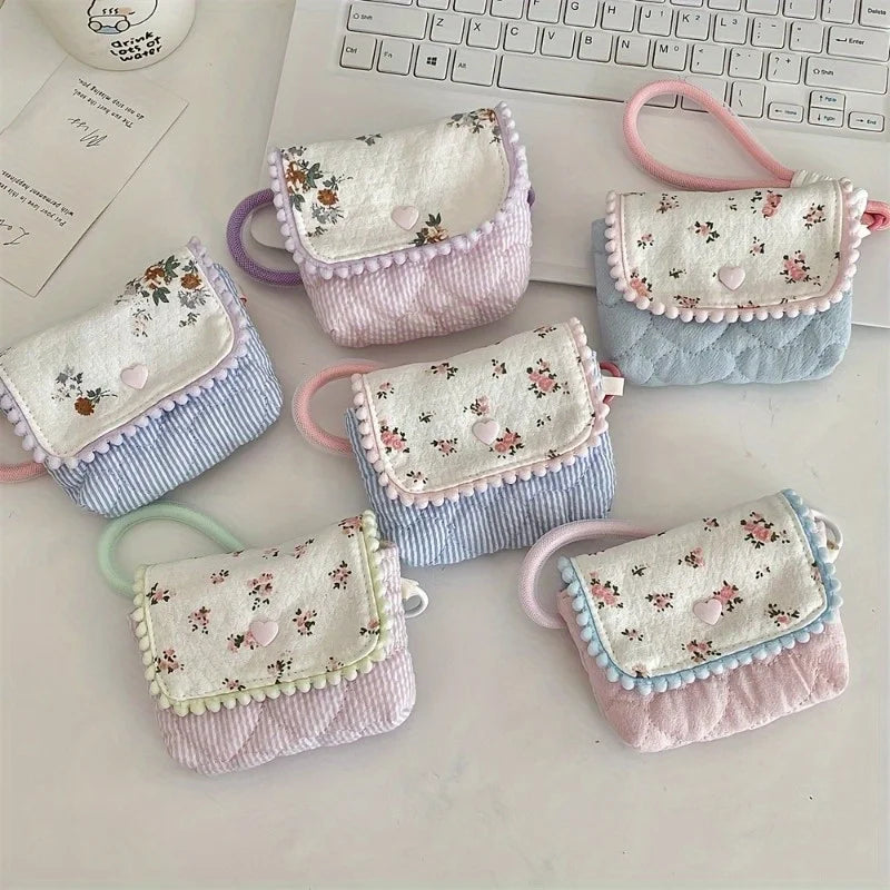 Floral Cotton Travel Pouch | Coin Purse & Cosmetic Organizer Travel Pouch QXL