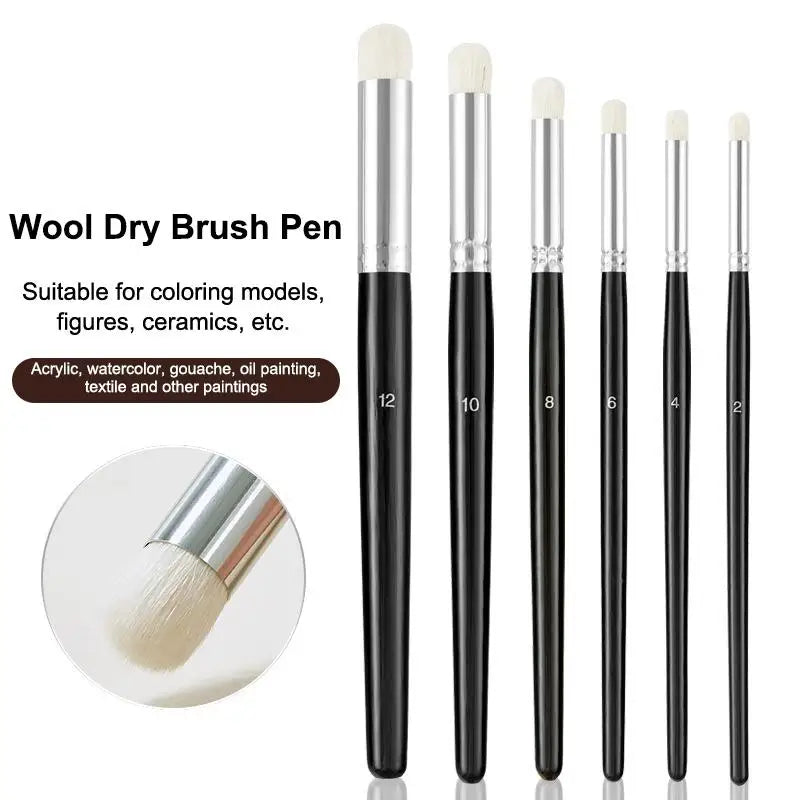 Nylon Miniature Dry Brush Set | Detail Art & Model Painting Miniature Paint Brush Set QXL