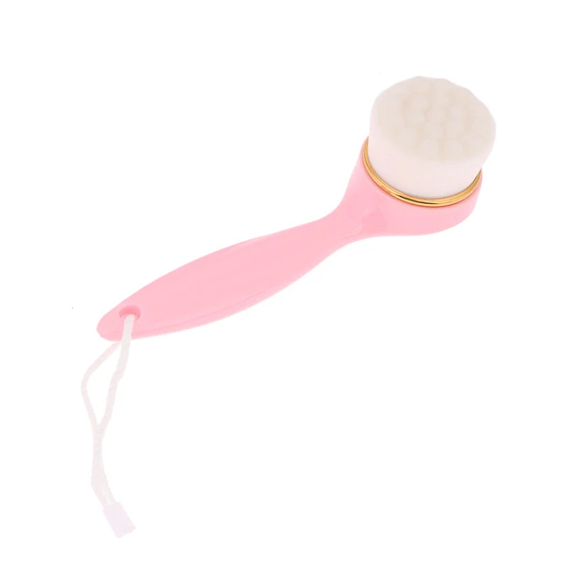 Exfoliating Face Cleansing Brush with Handle | Women Face Cleansing Brush QXL PInk