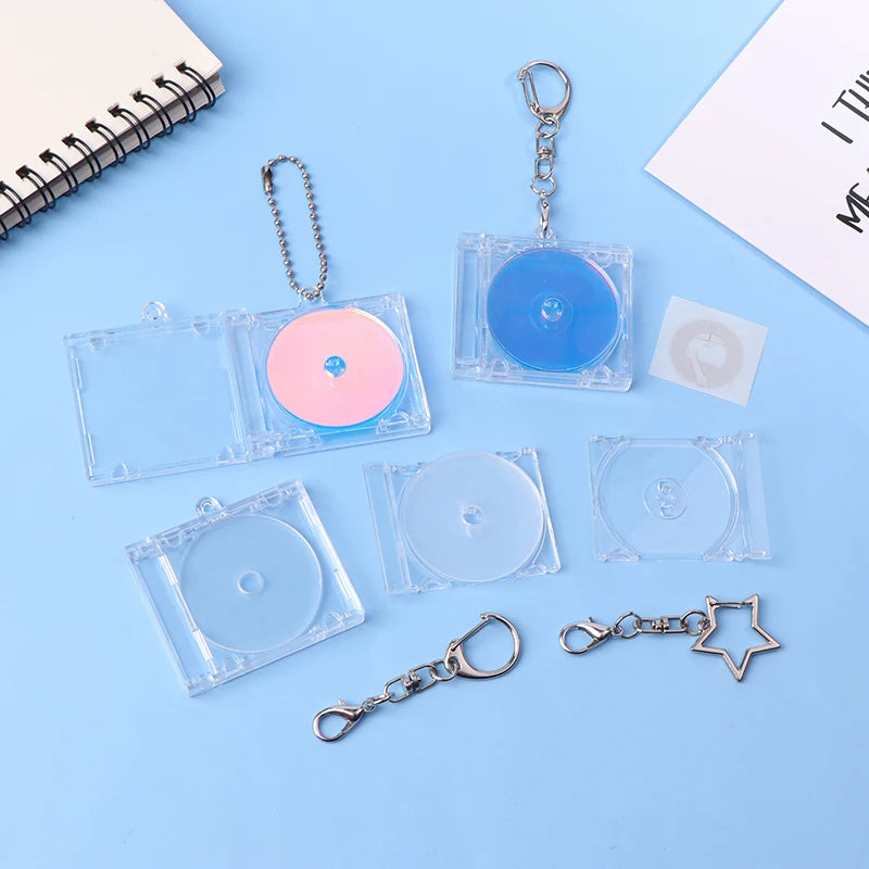 Mini NFC CD Disc Case Keychain | DIY Customizable Pendant Keychain Pendant QXL