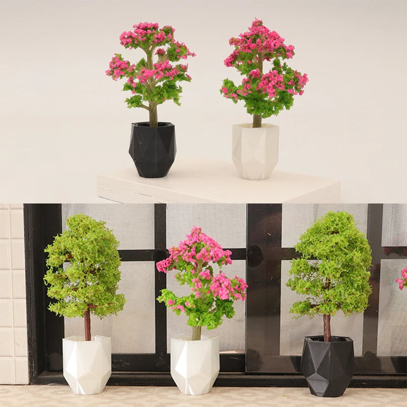1:12 Dollhouse Miniature Potted Plant | Micro Garden Ornament Dollhouse Miniature QXL