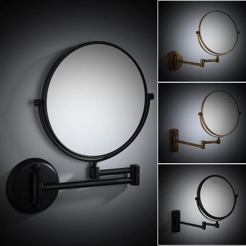 6/8 Inch 360° Rotating Wall Mount Makeup Mirror | 3X Magnification Wall Mount Vanity Mirror QXL